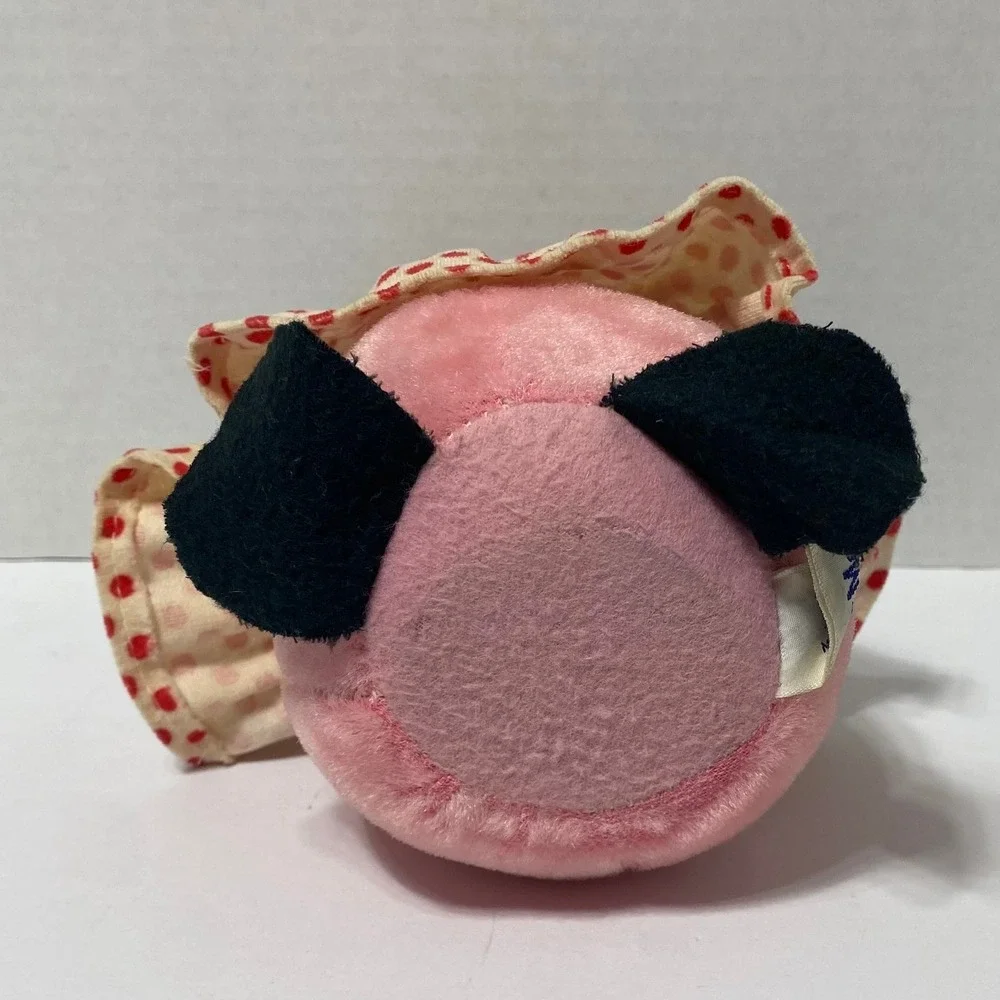 Vintage Walt Disney Minnie‎ Mouse Gund Rubber Face Plush Roly Poly Rattle *